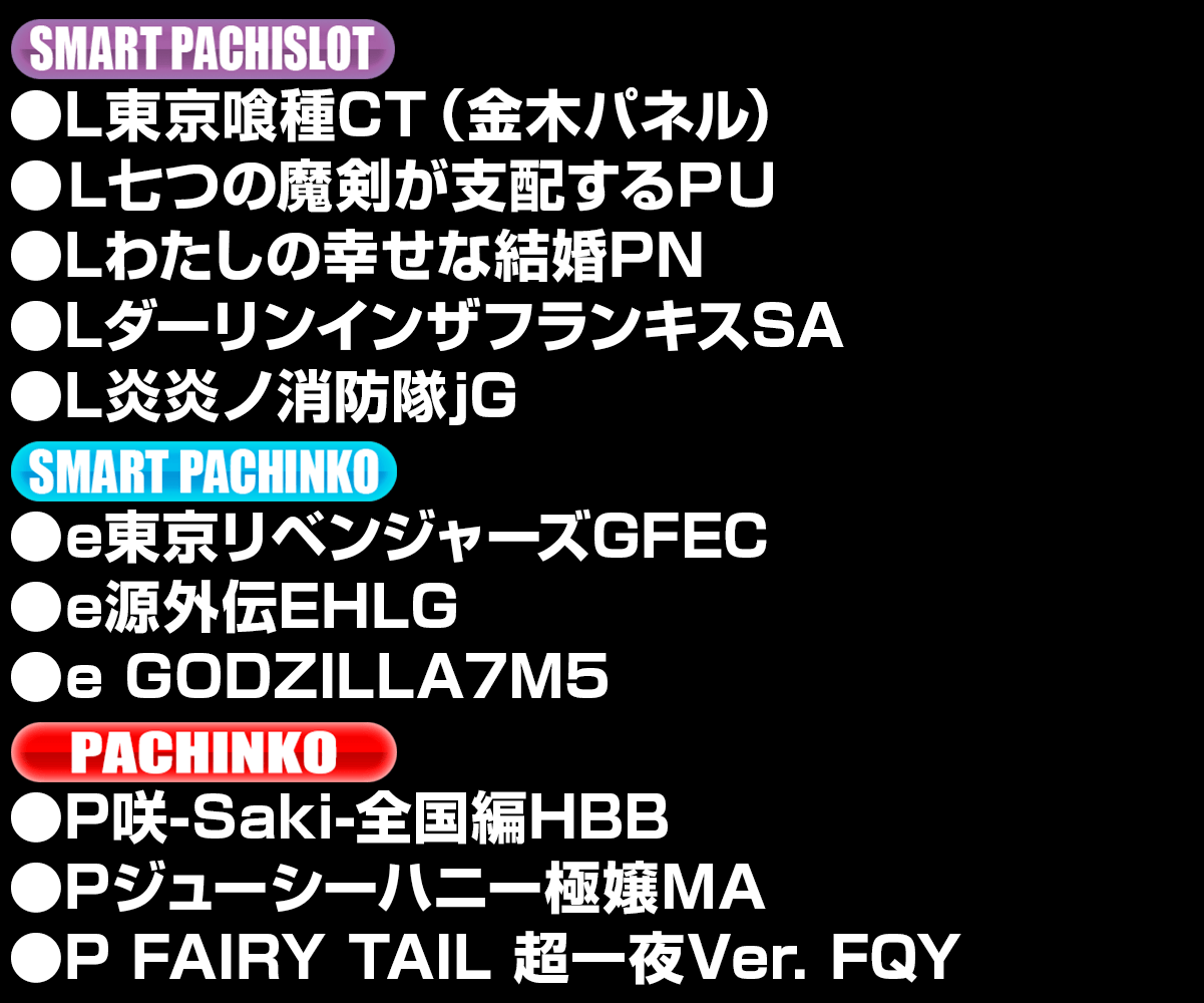 新台入替ラインナップ！